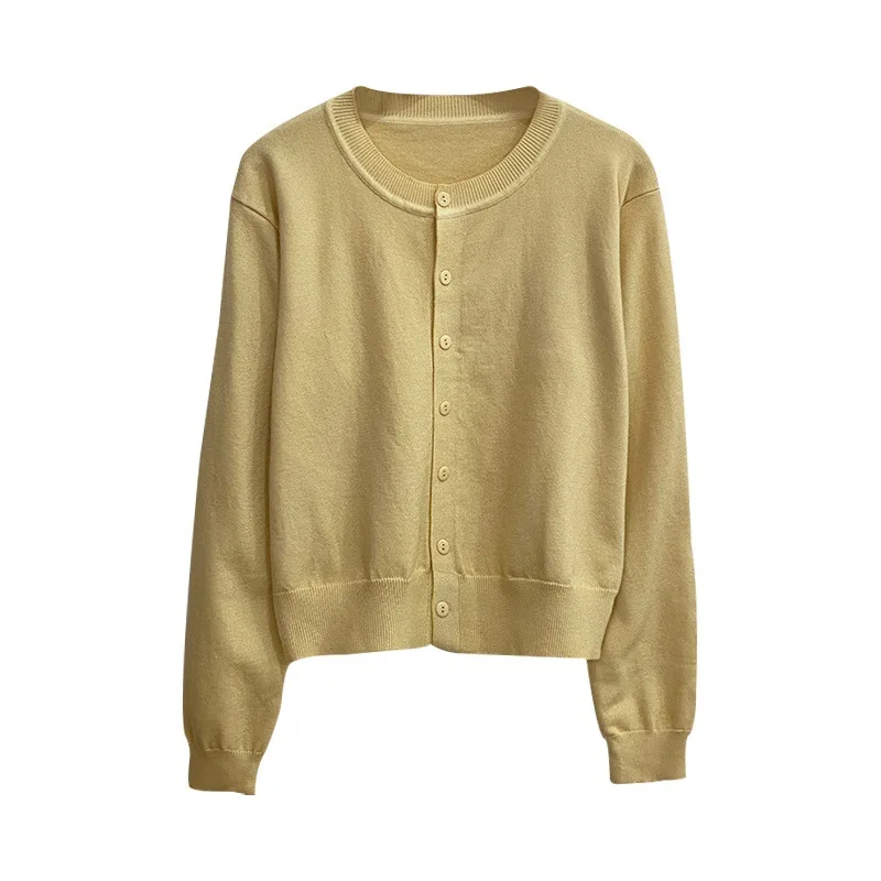 Women's Long Sleeve 2025 Cardigan O Neck Button Down Knit Lady Autumn Spring Knitted Single-breasted Cardigan Sweaters - Image 5